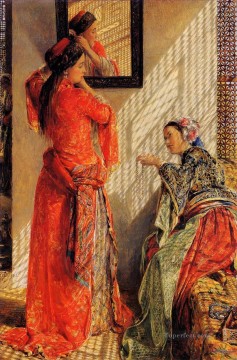  Cairo Painting - Indoor Gossip Cairo Oriental John Frederick Lewis